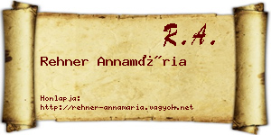 Rehner Annamária névjegykártya